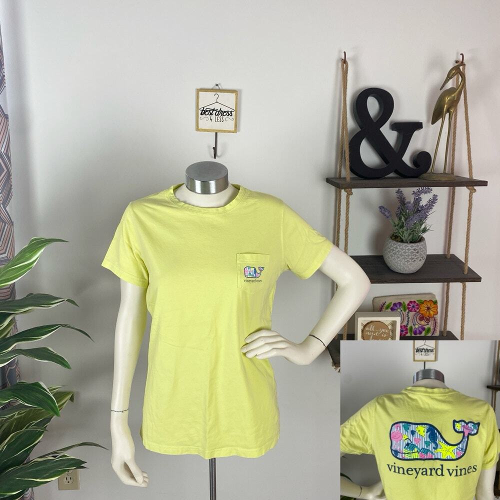 Vineyard Vines Lime Green Tropical Whale T-Shirt